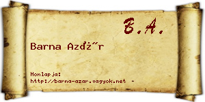 Barna Azár névjegykártya
